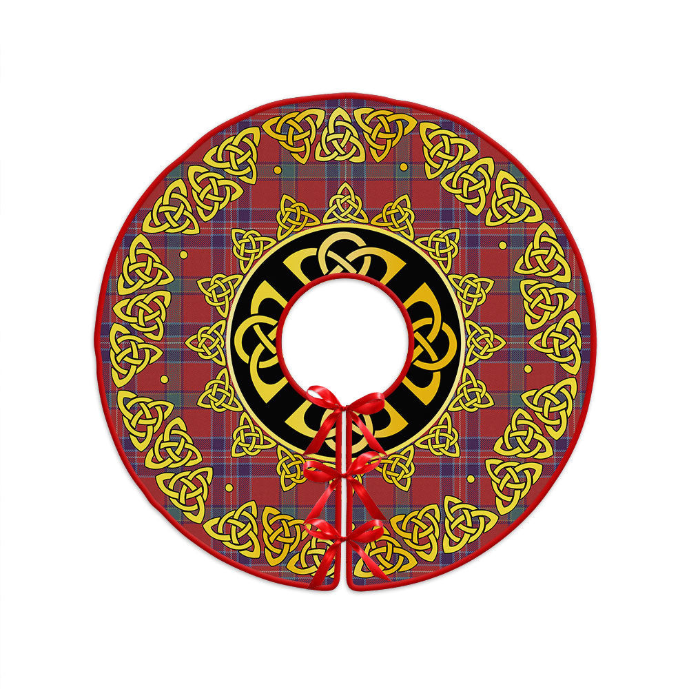 ScotsTee Shop Scottish MacNiven Weathered Clan Crest Tartan Christmas Tree Skirt Golden Celtic Heritage