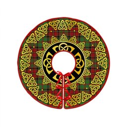 ScotsTee Shop Scottish MacNeish Modern Clan Crest Tartan Christmas Tree Skirt Golden Celtic Heritage