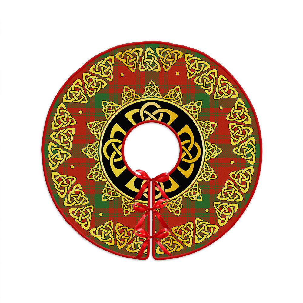 ScotsTee Shop Scottish MacQuarrie (MacGuarie) Ancient Clan Crest Tartan Christmas Tree Skirt Golden Celtic Heritage