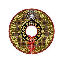 ScotsTee Shop Scottish Ramsay Orange Weathered Clan Crest Tartan Christmas Tree Skirt Golden Celtic Heritage