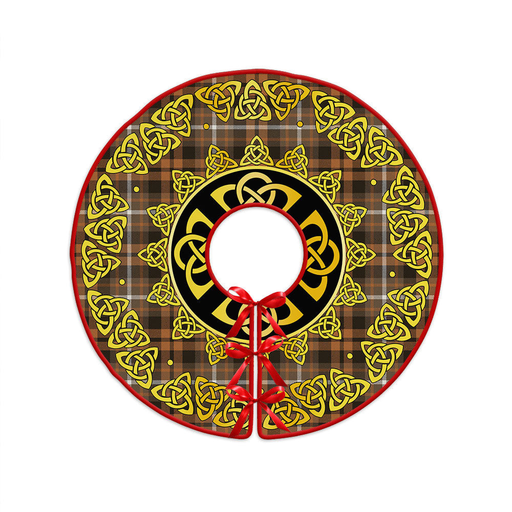 ScotsTee Shop Scottish Ramsay Orange Weathered Clan Crest Tartan Christmas Tree Skirt Golden Celtic Heritage