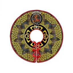 ScotsTee Shop Scottish Sutherland Weathered Clan Crest Tartan Christmas Tree Skirt Golden Celtic Heritage