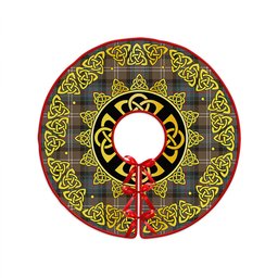 ScotsTee Shop Scottish Sutherland Weathered Clan Crest Tartan Christmas Tree Skirt Golden Celtic Heritage