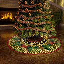 ScotsTee Shop Scottish Martin Ancient Clan Crest Tartan Christmas Tree Skirt Golden Celtic Heritage