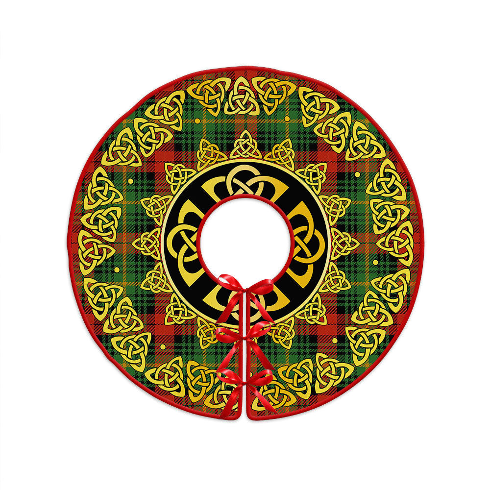 ScotsTee Shop Scottish Martin Ancient Clan Crest Tartan Christmas Tree Skirt Golden Celtic Heritage
