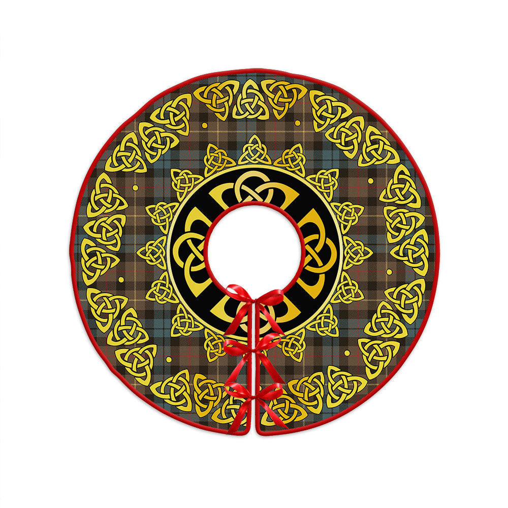 ScotsTee Shop Scottish Rollo Weathered Clan Crest Tartan Christmas Tree Skirt Golden Celtic Heritage
