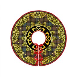 ScotsTee Shop Scottish Rollo Weathered Clan Crest Tartan Christmas Tree Skirt Golden Celtic Heritage