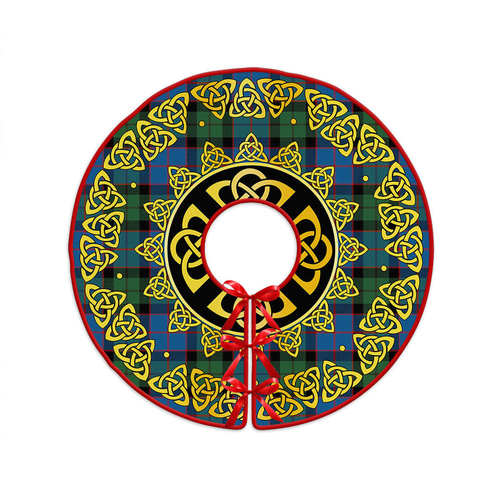 ScotsTee Shop Scottish MacWilliam (Williamson) Modern Clan Crest Tartan Christmas Tree Skirt Golden Celtic Heritage