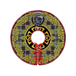 ScotsTee Shop Scottish MacKellar Weathered Clan Crest Tartan Christmas Tree Skirt Golden Celtic Heritage