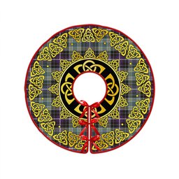 ScotsTee Shop Scottish MacKellar Weathered Clan Crest Tartan Christmas Tree Skirt Golden Celtic Heritage