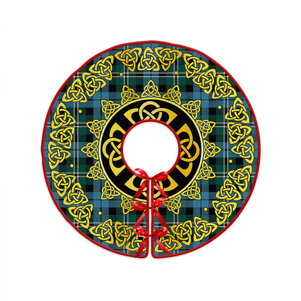 ScotsTee Shop Scottish Melville Modern Clan Crest Tartan Christmas Tree Skirt Golden Celtic Heritage