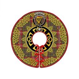 ScotsTee Shop Scottish MacWhirter Weathered Clan Crest Tartan Christmas Tree Skirt Golden Celtic Heritage