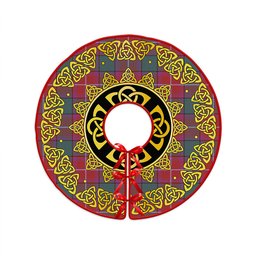 ScotsTee Shop Scottish Rattray Weathered Clan Crest Tartan Christmas Tree Skirt Golden Celtic Heritage