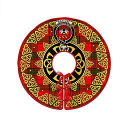 ScotsTee Shop Scottish Maxtone Clan Crest Tartan Christmas Tree Skirt Golden Celtic Heritage