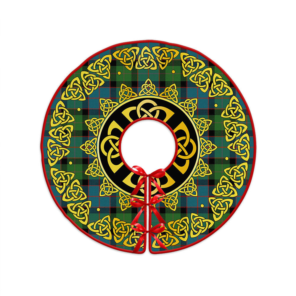 ScotsTee Shop Scottish MacWilliam (Williamson) Ancient Clan Crest Tartan Christmas Tree Skirt Golden Celtic Heritage
