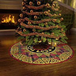 ScotsTee Shop Scottish MacNiven Ancient Clan Crest Tartan Christmas Tree Skirt Golden Celtic Heritage