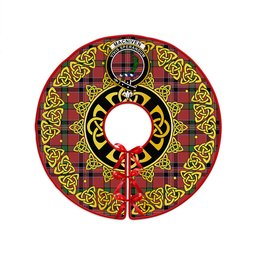 ScotsTee Shop Scottish MacNiven Ancient Clan Crest Tartan Christmas Tree Skirt Golden Celtic Heritage