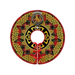 ScotsTee Shop Scottish MacPherson Modern Clan Crest Tartan Christmas Tree Skirt Golden Celtic Heritage