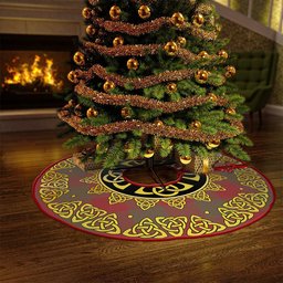 ScotsTee Shop Scottish Moncrieffe Weathered Clan Crest Tartan Christmas Tree Skirt Golden Celtic Heritage