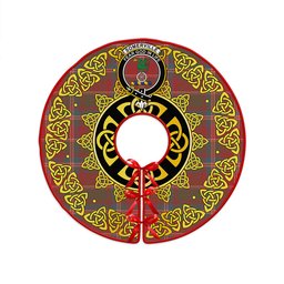 ScotsTee Shop Scottish Somerville Weathered Clan Crest Tartan Christmas Tree Skirt Golden Celtic Heritage