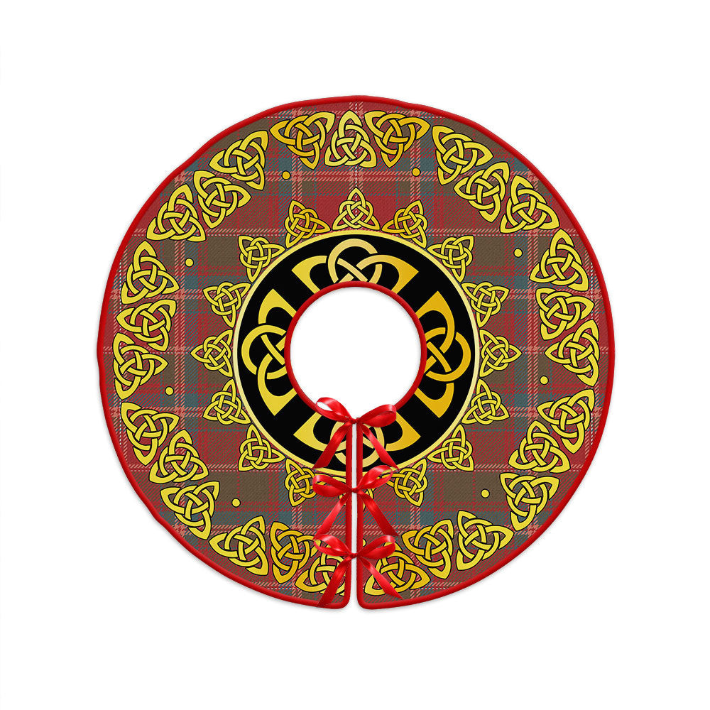 ScotsTee Shop Scottish Somerville Weathered Clan Crest Tartan Christmas Tree Skirt Golden Celtic Heritage