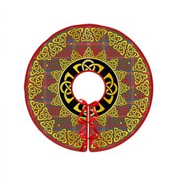ScotsTee Shop Scottish Somerville Weathered Clan Crest Tartan Christmas Tree Skirt Golden Celtic Heritage