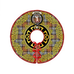 ScotsTee Shop Scottish Napier Rose Modern Clan Crest Tartan Christmas Tree Skirt Golden Celtic Heritage