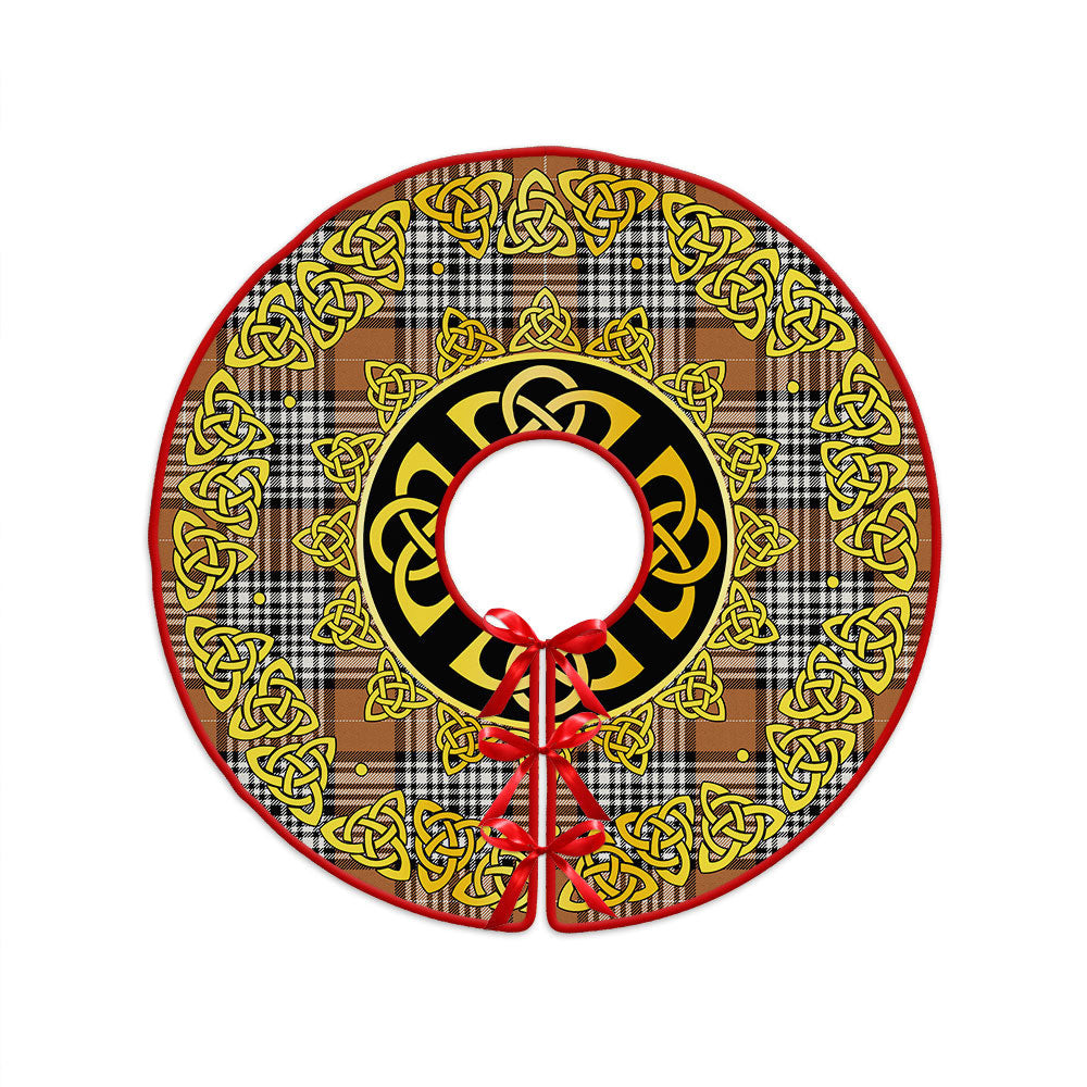 ScotsTee Shop Scottish Napier Rose Modern Clan Crest Tartan Christmas Tree Skirt Golden Celtic Heritage
