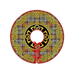 ScotsTee Shop Scottish Napier Rose Modern Clan Crest Tartan Christmas Tree Skirt Golden Celtic Heritage