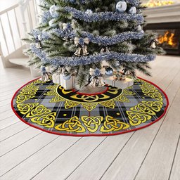 ScotsTee Shop Scottish Moffat Ancient Clan Crest Tartan Christmas Tree Skirt Golden Celtic Heritage