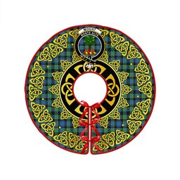 ScotsTee Shop Scottish Mouat Clan Crest Tartan Christmas Tree Skirt Golden Celtic Heritage