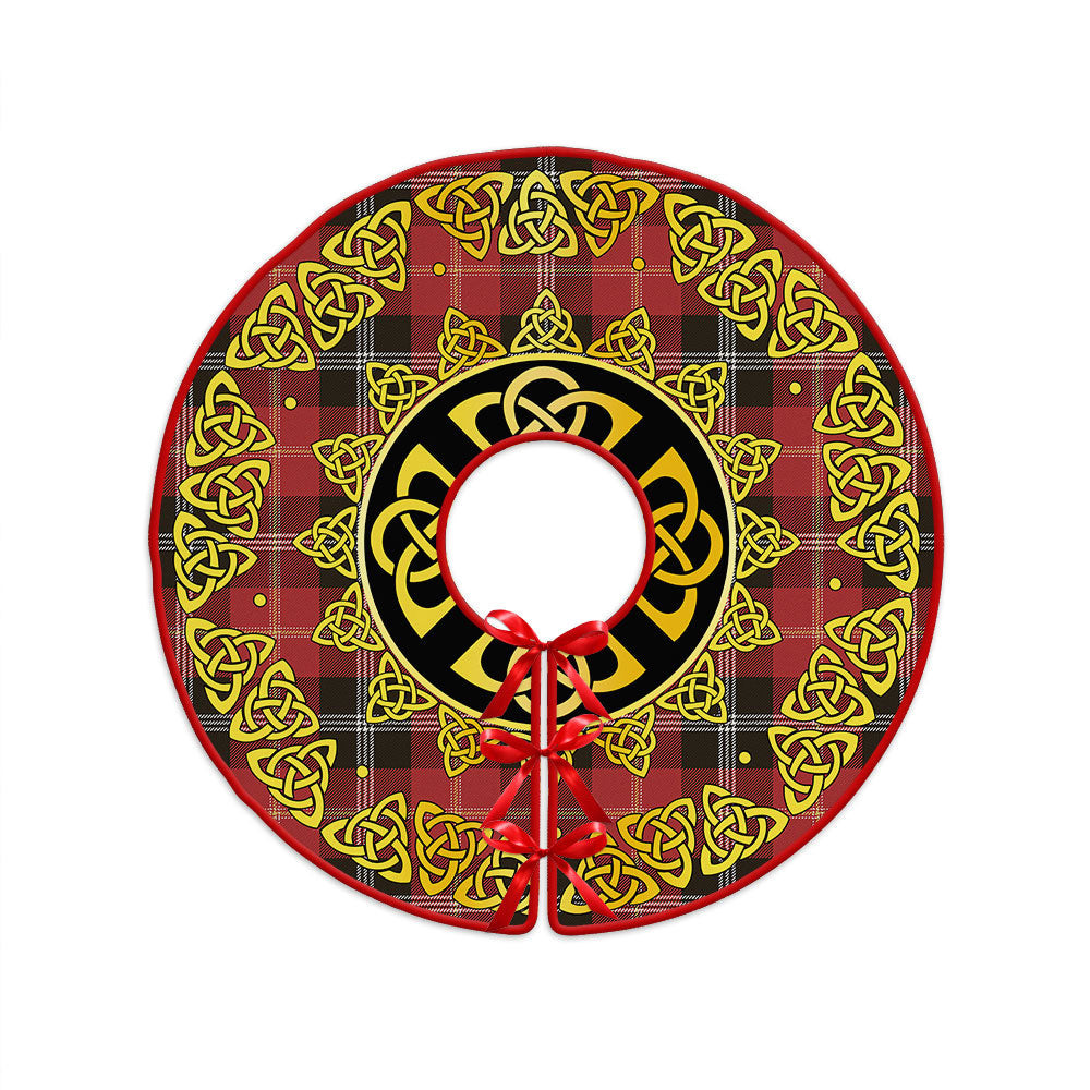 ScotsTee Shop Scottish Marjoribanks Weathered Clan Crest Tartan Christmas Tree Skirt Golden Celtic Heritage