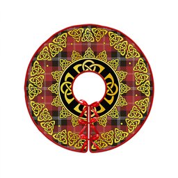 ScotsTee Shop Scottish Marjoribanks Weathered Clan Crest Tartan Christmas Tree Skirt Golden Celtic Heritage