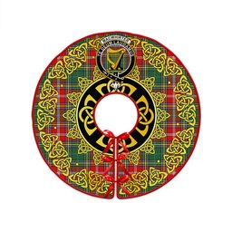 ScotsTee Shop Scottish MacWhirter Modern Clan Crest Tartan Christmas Tree Skirt Golden Celtic Heritage