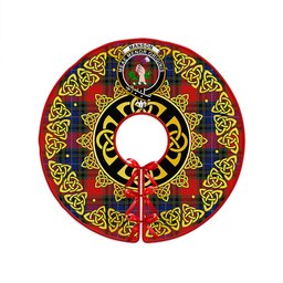 ScotsTee Shop Scottish Manson Modern Clan Crest Tartan Christmas Tree Skirt Golden Celtic Heritage
