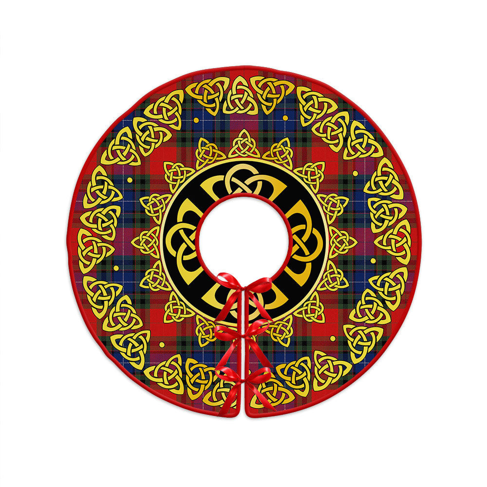 ScotsTee Shop Scottish Manson Modern Clan Crest Tartan Christmas Tree Skirt Golden Celtic Heritage