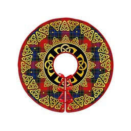 ScotsTee Shop Scottish Manson Modern Clan Crest Tartan Christmas Tree Skirt Golden Celtic Heritage