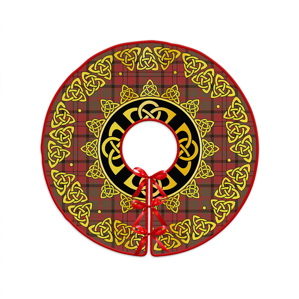 ScotsTee Shop Scottish MacNeish Weathered Clan Crest Tartan Christmas Tree Skirt Golden Celtic Heritage