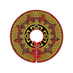 ScotsTee Shop Scottish MacNeish Weathered Clan Crest Tartan Christmas Tree Skirt Golden Celtic Heritage