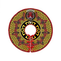 ScotsTee Shop Scottish MacNaughton Weathered Clan Crest Tartan Christmas Tree Skirt Golden Celtic Heritage