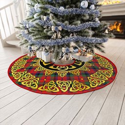 ScotsTee Shop Scottish MacNaughton Modern Clan Crest Tartan Christmas Tree Skirt Golden Celtic Heritage