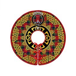 ScotsTee Shop Scottish MacNaughton Modern Clan Crest Tartan Christmas Tree Skirt Golden Celtic Heritage