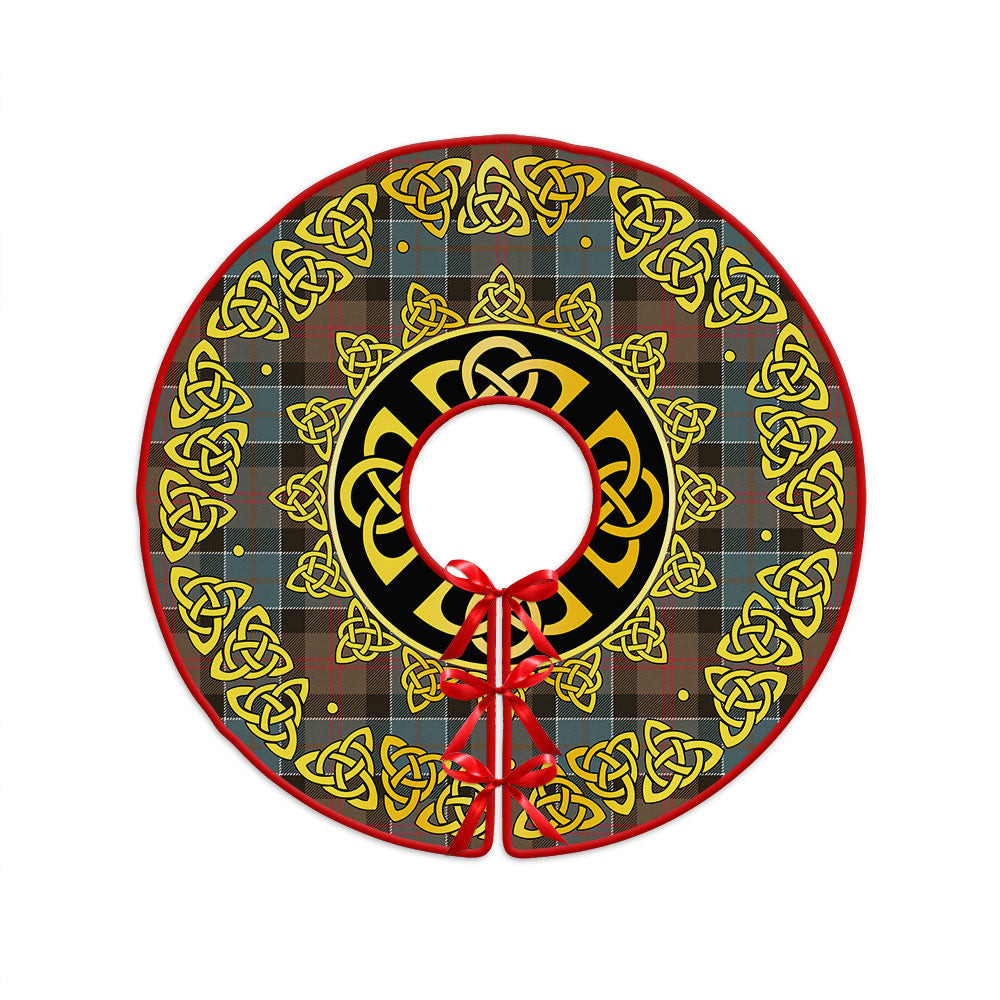 ScotsTee Shop Scottish Paterson Weathered Clan Crest Tartan Christmas Tree Skirt Golden Celtic Heritage