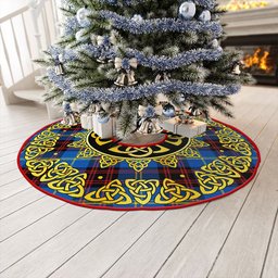 ScotsTee Shop Scottish Rutherford Modern Clan Crest Tartan Christmas Tree Skirt Golden Celtic Heritage