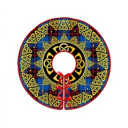 ScotsTee Shop Scottish Rutherford Modern Clan Crest Tartan Christmas Tree Skirt Golden Celtic Heritage