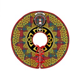 ScotsTee Shop Scottish Oliver Ancient Clan Crest Tartan Christmas Tree Skirt Golden Celtic Heritage