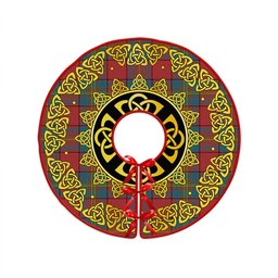 ScotsTee Shop Scottish Oliver Ancient Clan Crest Tartan Christmas Tree Skirt Golden Celtic Heritage