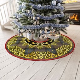 ScotsTee Shop Scottish Semple Weathered Clan Crest Tartan Christmas Tree Skirt Golden Celtic Heritage