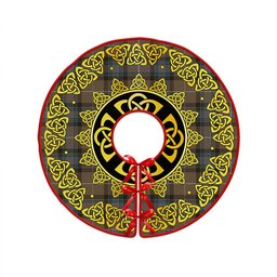 ScotsTee Shop Scottish Semple Weathered Clan Crest Tartan Christmas Tree Skirt Golden Celtic Heritage