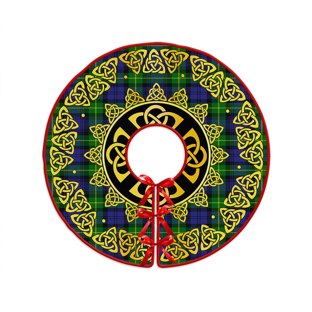 ScotsTee Shop Scottish Meldrum Clan Crest Tartan Christmas Tree Skirt Golden Celtic Heritage